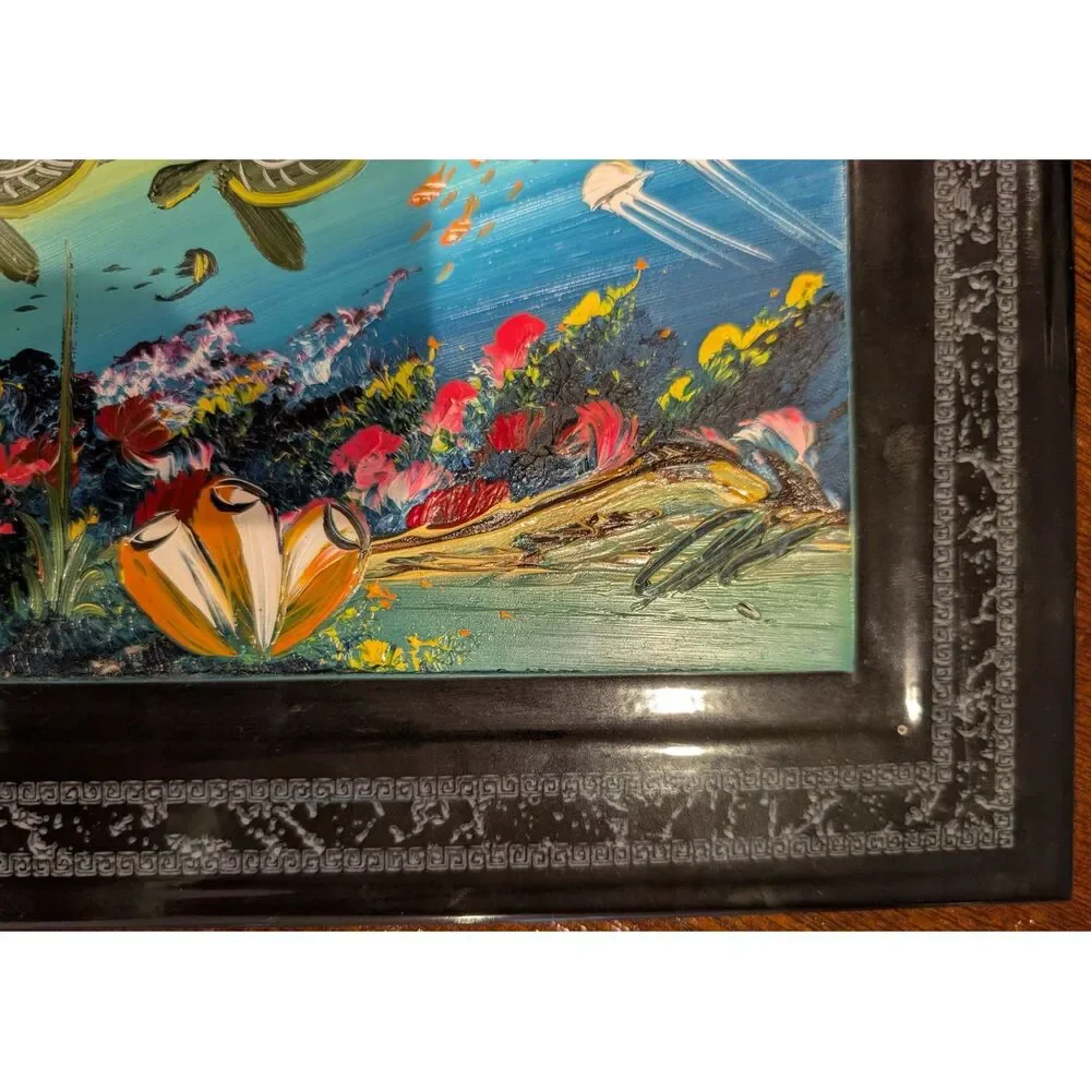 Hand‑Colored Ceramic Art Tile • Signed Artist • 8x12 • High‑Relief Reef Detail